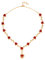 U7 Exquisite Red Rose Necklace with Heart Pendant, Romantic Love Gift, 18K Gold Plated Vintage Women's Jewelry Rose Flowers Choker (Sent with Gift Box), N2831K