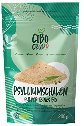 Bio Flohsamenschalen Gemahlen 99% Reinheit - 200g. Indische Flohsamen Pulver. Ballaststoffreich Naturbelassen Rein und Vegan. Plantago Ovata Psyllium Husk Powder Low Carb.