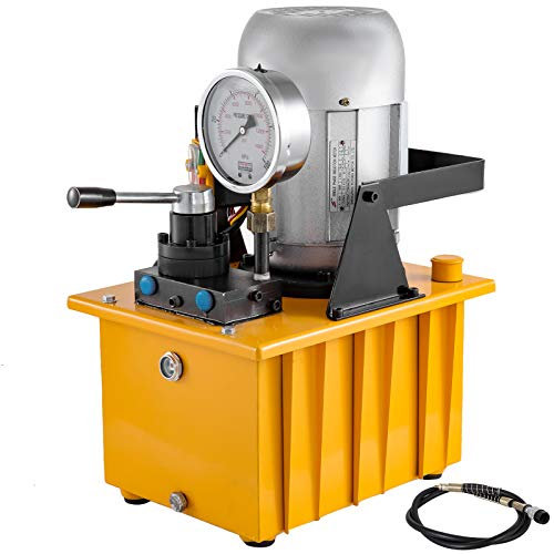 VEVOR Bomba Hidráulica de Accionamiento Eléctrico, Válvula Manual de 750 W 10152 PSI, Bomba Hidráulica del Motor Eléctrico Doble Efecto de Alta Velocidad de Rotación, 8 L Almacenamiento de Aceite