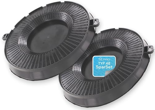 DL-pro 2 filtros de carbón para campana extractora AEG Electrolux 9029793610 E3CFT48 EHFC48 Typ48 AMC037 Nyttig Fil 900 604.019.57 Whirlpool 484000008783