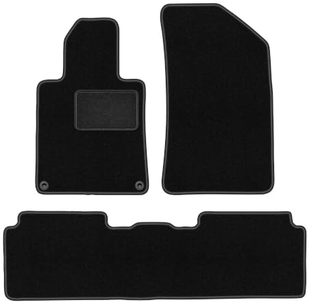 Velours-Fußmatten passend für Peugeot 508 I 2010-2018, Schwarz, LUX | Nur Version: Befestigungen vorne; passend für Limousine/Kombi/SW/RXh; Velours-Teppich (Polypropylen), ca. 6,5 mm