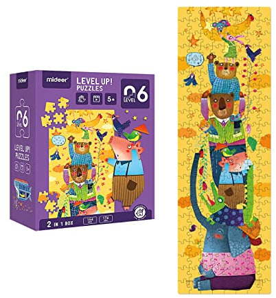 Mideer Puzzles für Kinder ab 5 Jahren, Level-Up-Puzzles für Kinder, Lernspiele vor der Schule, Lernspiele für Kleinkinder, Lernspielzeug für Jungen und Mädchen, World Imagination (Stufe 6)