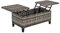 Outsunny Table Basse de Jardin Style Cosy Chic - Table Basse relevable - métal époxy résine tressée Imitation rotin Gris