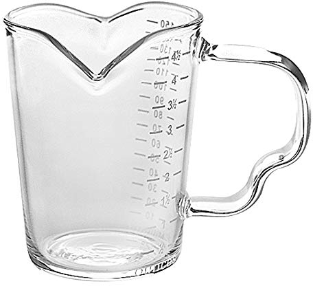Tasse à Mesurer en Verre Pichet à Lait en Verre Verre Doseur avec Poignée Bécher en Verre Résistant à la Chaleur et Froid Tasse Graduée pour Café,Cuisine,150ML