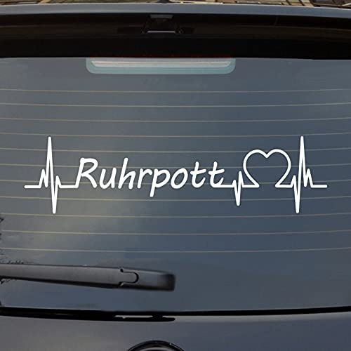 Hellweg Druckerei Auto Aufkleber Heckscheibenaufkleber Ruhrpott Puls Herzschlag Fun Sticker Auto-Aufkleber mit Ferien Region Motiv