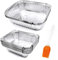 QIQN Bandejas de Aluminio Desechables 30 unidades con cepillos de silicona para barbacoa hornear cocinar (25 x 400 ml, 5 x 900 ml)