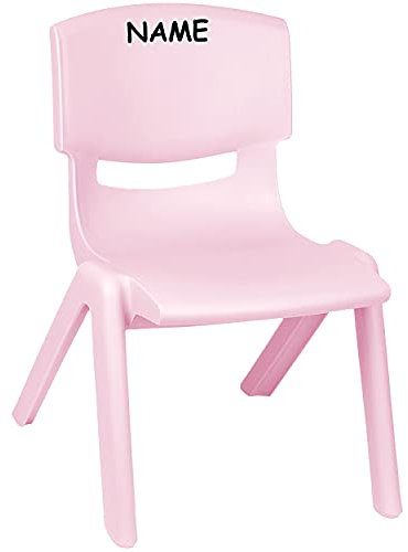 alles-meine.de GmbH Kinderstuhl/Stuhl Farbe wählbar rosa/rosé - Pastell - inkl. Name - Plastik - bis 100 kg belastbar/kippsicher - für INNEN & AUßEN - 0-99 Jahre - st..