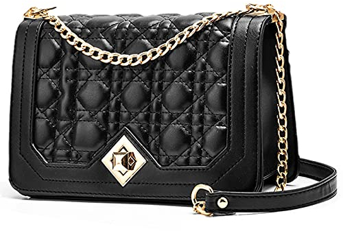 Travistar Handtasche Damen Umhängetasche mit Gold Kette Mode Klassisches Gitter Crossbody Bag Klein Tasche Schultertasche Abendtasche Citytasche für Party, Shopping, Dating, Täglichen Gebrauch