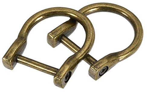 sourcing map 2 Stück 23mm (0,91) U-Form Hufeisen D-Ringe Einschraubschäkel Schnalle für DIY Handwerk Bronze Farbton