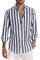 Meilicloth Mens Shirts Long Sleeve Button Down Casual Linen Spring Summer Beach Shirt for Men Navy Blue
