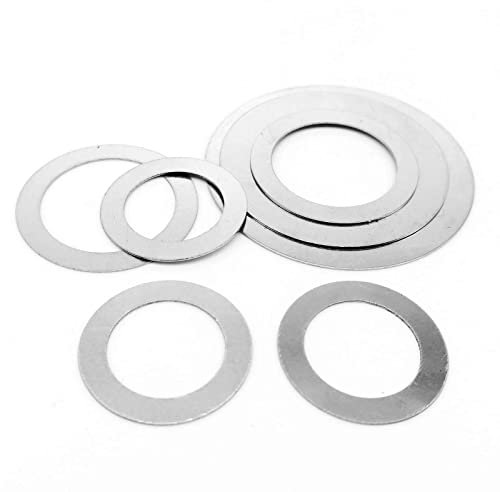 Ctongrun-Arandelas Planas M3 a M25 DIN 988 304 Arandela Plana Ultrafina de Acero Inoxidable Grueso 0,1 0,2 0,3 mm, 10/50 Piezas, Buena Resistencia a la corrosión (Inner Diameter : 10pcs M9x15x0.1)