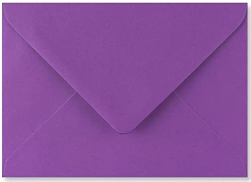 5 x 7 / 133mm x 184mm Coloured Envelopes Great for Greeting Cards, Wedding Invitations, Crafts, Business/Office - Pack of 50 Envelopes (Bright Purple)