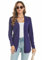 Famrrifuu Donna Cardigan Cotone Lungo Leggero Maniche Lunghe Aperto Davanti Elegante Casual Cardigan,Blu,XL