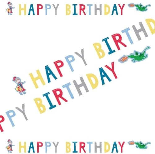 1,6m Partykette * PRINZESSIN und RITTER * als Deko zum Kindergeburtstag und Mottoparty | Kinder Geburtstag Party Girlande Banner