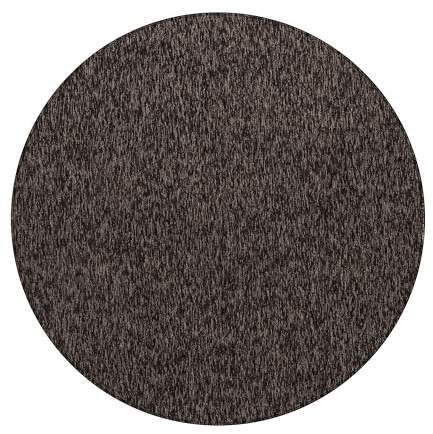 Teppich Kurzflor Flachgewebe Schlingenteppich meliert Pflegeleicht für Wohnzimmer Schlafzimmer, Farbe: Braun, Größe: 120 cm Rund