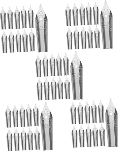 STOBOK 150 Pcs Fountain Pen Spare Pen Nibs Glass Dip Pen Calligraphy Pen Inkwell Signature Pen Pen Replacement Nibs Spare for Fountain Pen Replaceable Steel Quill Student