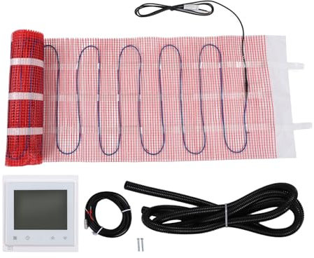 Fußbodenheizung, Elektrisches Fußbodenheizmatten-Set, WiFi-Steuerung, 6 Quadratmeter, mit Thermostatsensor (220V)