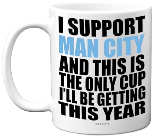 Funny Football Mug Gift for Man City Fans - Footy Only Cup - Joke Xmas Birthday Mugs Present Gifts for Son Dad Brother Uncle Colleague Friend Cousin, 11oz Ceramic Dishwasher Safe Coffee Tea Cup