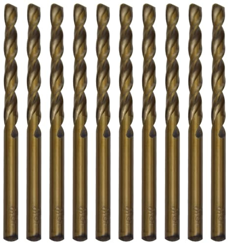 CEEYSEE 10Pcs Drill Bits 4.5mm HSS Drill Bit Straight Shank Twist Drill Bits Titanium Jobber Drill Bit Sets for Stainless Steel,Aluminum, Plastic and Wood (4.5mm/MHZT)