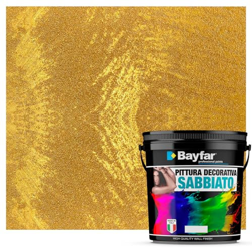 Pittura decorativa per interni ORO effetto Sabbiato 2,5 Lt - Bayfar (Grana Grossa)