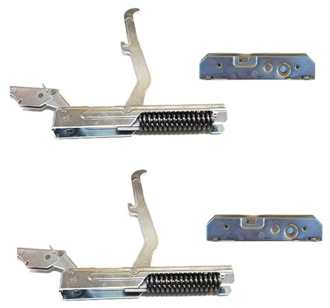 JCSPARES® - Kit 4 Pezzi | Cerniera 170 mm Destra Sinistra + 2 Portarulli Apertura Porta Sportello Forno 90 Cm Pesante Compatibile Con Hotpoint