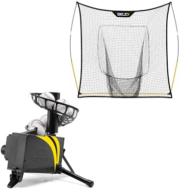 SKLZ Catapult Soft Toss Pitching Machine und Quickster Vault Net Bundle - Verbessern Sie Ihre Schlag- und Feldfähigkeiten mit diesem umfassenden Trainingsset