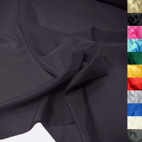 TOLKO 1m Futterstoff Meterware Futter-Taft | Blickdicht knitterarm | universal Stoff Dekostoff Kleiderstoff Hochzeitsstoff Kostümstoff | Stoffe zum Nähen Meterware Dekorieren (Schwarz Blau)