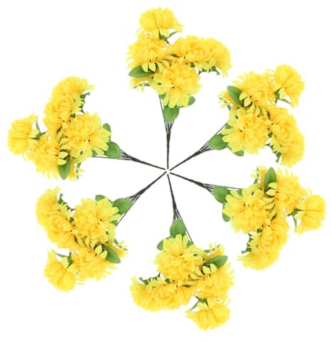 MOBUTOFU 6 Künstliche Blumenstrauß Layouts Friedhofs Chrysanthemen Requisite Grabblumen Für Friedhofs Strauß Zum Opfern Künstliche Blumen Friedhofs Chrysanthemen Strauß Opfer Fake