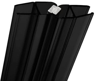 Schulte paire de joints magnétiques universels noir, 201 cm recoupable, pour paroi porte de douche épaisseur verre 5, 6 et 8 mm