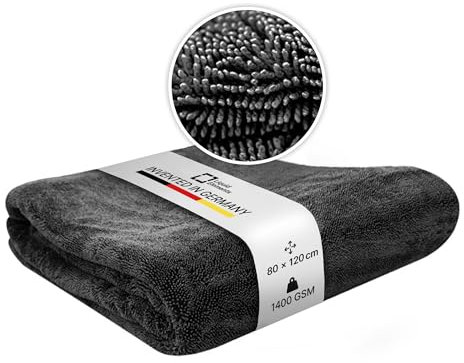Liquid Elements – Auto Trockentuch Premium Black Hole XL 1400 GSM 120 x 80 cm – Mikrofasertuch zur Autopflege – extrem saugstark, fusselfrei & oberflächenschonend