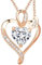 Herzkette Silber 925 / Gold vergoldet Halskette Damen Ich Liebe Dich Kette Silberkette Herzanhänger Herz Schmuck Geschenke Frauen Freundin Mutter Oma Geburtstag Hochzeitstag Liebesgeschenk (Rosegold)