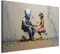 murando - Wandbilder XXL Banksy art 120x80 cm 1 tlg - Wand Deko Leinwand Bilder Groß Wanddeko Wohnzimmer Schlafzimmer Kunstdrucke - Abstrakt Kosmonaut auf grauem Hintergrund Wand h-H-10026-b-a
