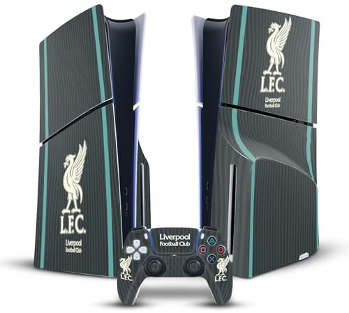 Head Case Designs Offizielle Liverpool Football Club Away Kit 2024/25 Vinyl Haut Gaming Aufkleber Abziehbild kompatibel mit Sony Playstation 5 PS5 Slim/Pro Disc Edition Console & DualSense Controller