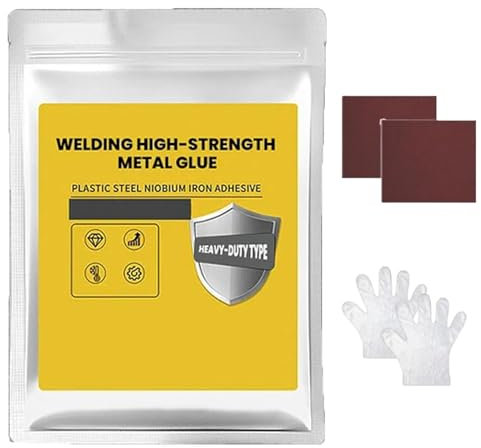 Welding High-Strength Metal Glue, Welding Glue High Strength for Metal, Metal Glue Heavy Duty Waterproof, Metal Repair Glue, for Metal Plastic Steel Fiberglass Car Automotive (Black)