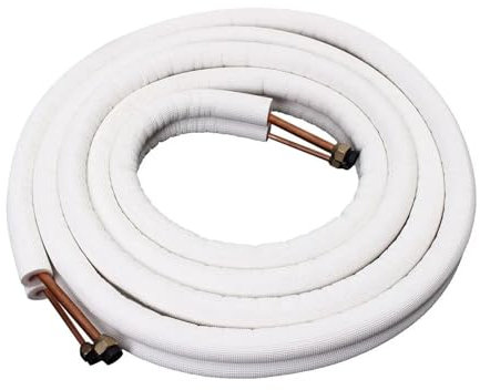 Jfbsgbs Tubería de Cobre aislada de 1/2/3/4m, Accesorios de tuberías de Aire Acondicionado de 1/4 ''y 3/8'', par de Tubos de Bobina, Juego de Cables de línea Dividida, Aire Acondicionado(3M)