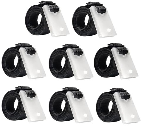 Lot de 8 sangles de retenue pour piscine avec boucles et clips - Enrouleur pour bâches de piscine