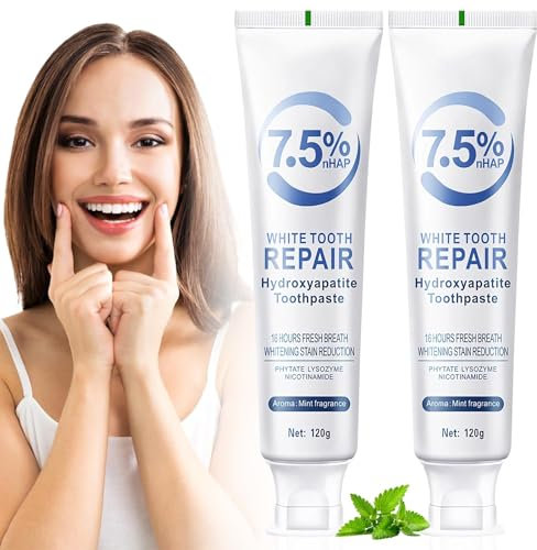 DEJIN 2 Pcs Hydroxyapatite Toothpaste for Sensitive Teeth, Fluoride-Free Formula, Enamel Protection, Gentle Mint Flavor, Long-Lasting Fresh Breath, Daily Use