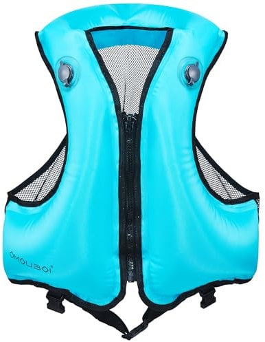 Aufblasbare Schwimmweste, Unisex-Erwachsene Tragbar Auftriebshilfe Weste schwimmhilfe für den Wassersport, Schnorchelnd, Schwimmen, Surfen, Bootfahren