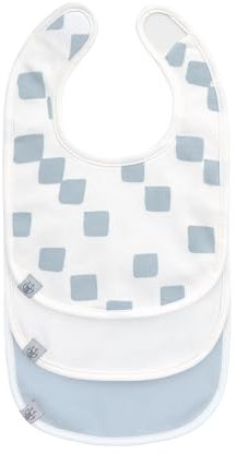 LÄSSIG Baby Lätzchen Set (3 Stk.) Neugeborene Sabberlätzchen Klettverschluss GOTS/Newborn Bib Set GOTS Happy Fruits light blue