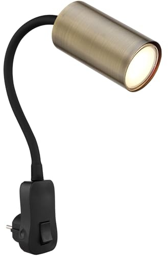 GLOBO Wandleuchte Innen Wandlampe mit Schalter Wohnzimmer Steckdosenlampe Schlafzimmer 57911DPM