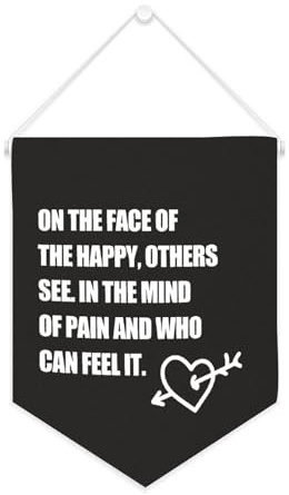 Inspirational Quote Canvas Wall Flag Pennant On The Face of The Happy,others See Wall Art Hanging Banner Home Office Decor 10 X 12 Inch Canvas Banner Housewarming Gifts