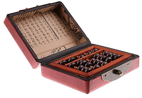 Boulier arithmétique en bois chinois classique avec calculatrice de comptage - Cadeau pour enfants et adultes - Avec boîte en bois