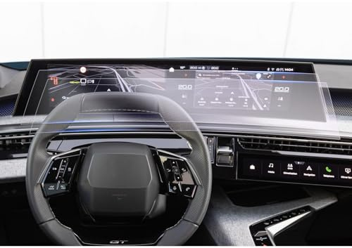 GAFAT Kompatibel mit Neuer Peugeot e-3008 e-5008 GT Allure 2024 2025 21 Navigation Schutzfolie, Nano Displayschutzfolie für E-3008 3 iii 21 Panoramic i-Cockpit, 6H Kratzfest [2 Stück]