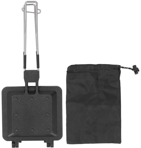 lvifloae Sandwichera Multifuncional Plegable Portátil Recubrimiento Antiadherente Máquina para Desayuno Prensa Sartén, Estufa Tostadora para El Hogar Acampar Al Aire, Senderismo