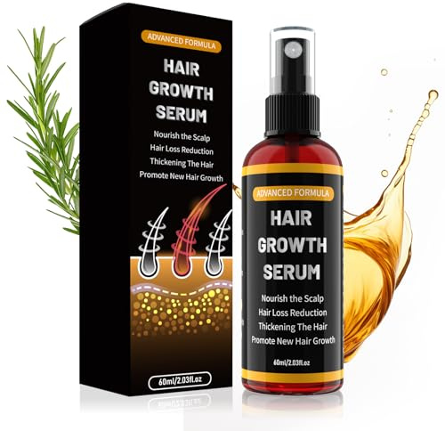 Rouclo Rosmarinöl Haare – Hair Growth Serum mit Bio-Rizinusöl & Biotin für Frauen & Männer, unterstützt kräftigeres Haar bei Haarausfall, Rosmarinwasser für Haare & Bartwuchsmittel Männer, 60 ml