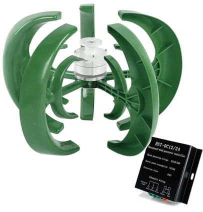 AISINILALAO Kit Generatore Eolico Verticale Silenzioso da 20000W, Turbina Eolica Verticale 12V 24V 48V con Controller MPPT per Casa e Campeggio,12v