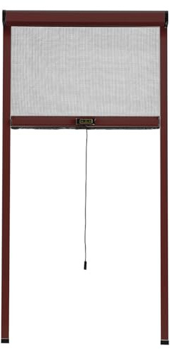 Aeovot Moustiquaire Fenetre Enroulable en Aluminium sur Mesure - Retour Automatique, Stores Moustiquaires Enroulables Auto-Adhésive pour Fenêtre - Filet Écran Anti-Insectes, Détachable(A)