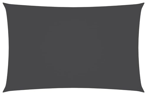Anthracite Oxford Sun Shade Sail, 4x7m | Waterproof & UV-resistant, durable Oxford, stainless steel loops, includes ropes, 4x7m