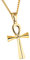 HIJONES Herren Edelstahl Einfache Vintage Ägyptische Ankh Kreuz Anhänger Halskette Gold