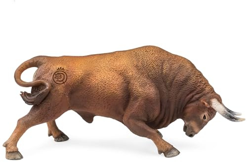 DQB DeQUBE Bravo Colorado Embistiendo Tierfigur, Stier, massiv, Braun, 17 x 8 x 4,2 cm (DeQUBE Trading S.L. 1)